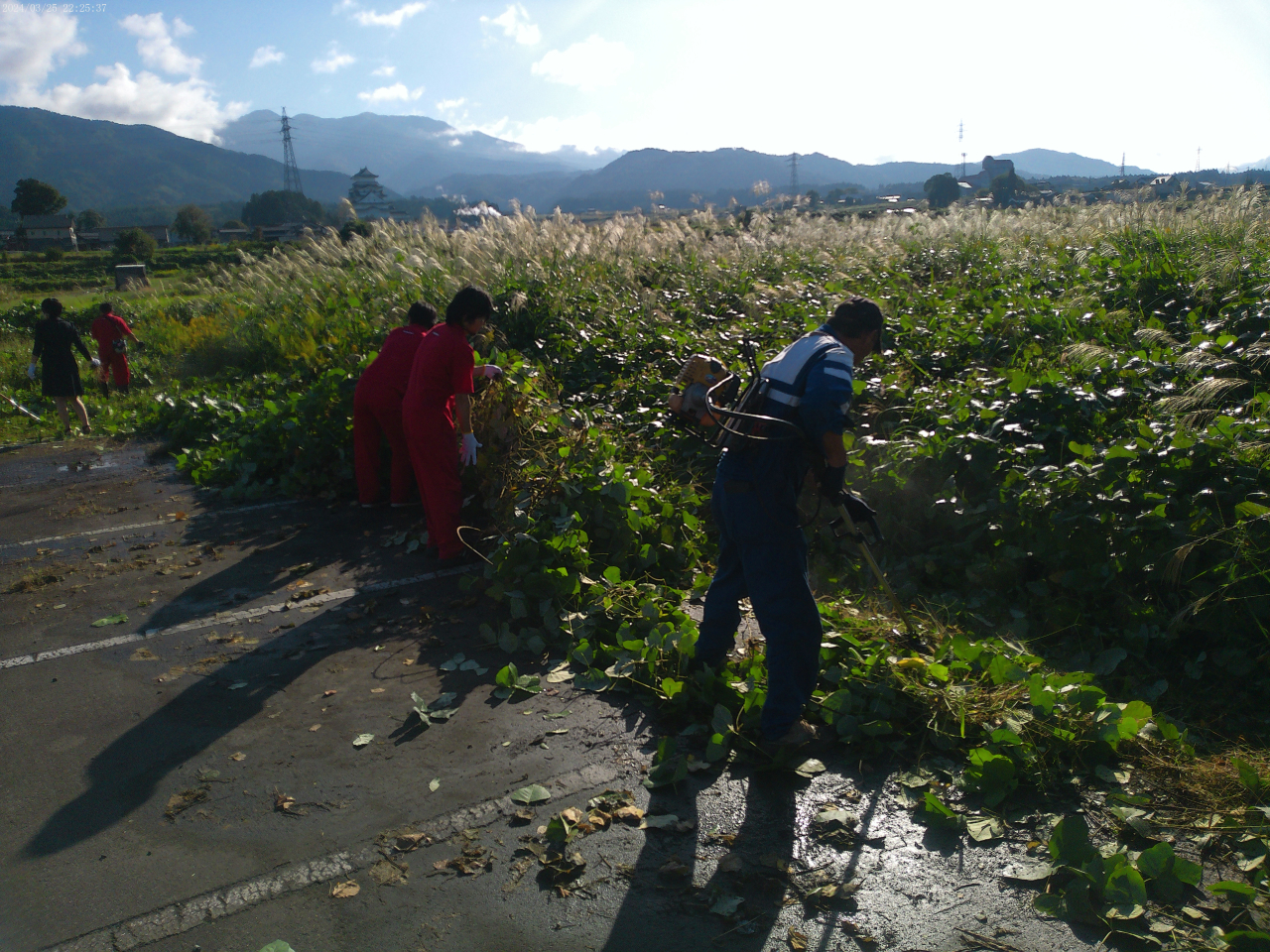 2025.奉仕作業（店舗周辺の草刈り）を行いました。